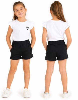 SHORT NENA CON BOLSILLOS EN RUSTICO ELASTIZADO. RUABEL