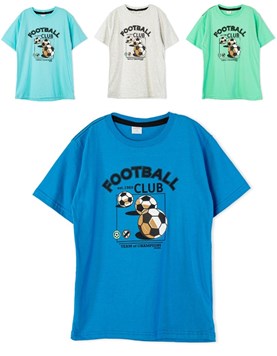 Remera manga corta de nene con estampa pelotas. Ruabel