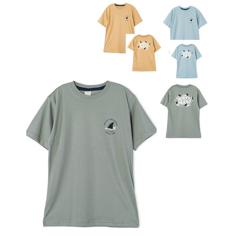 Remera manga corta estampa tiburon. Ruabel