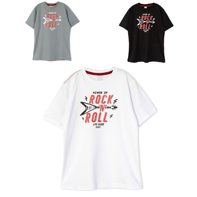 Remera manga corta para nene estampa 'Rock n' roll'. Ruabel