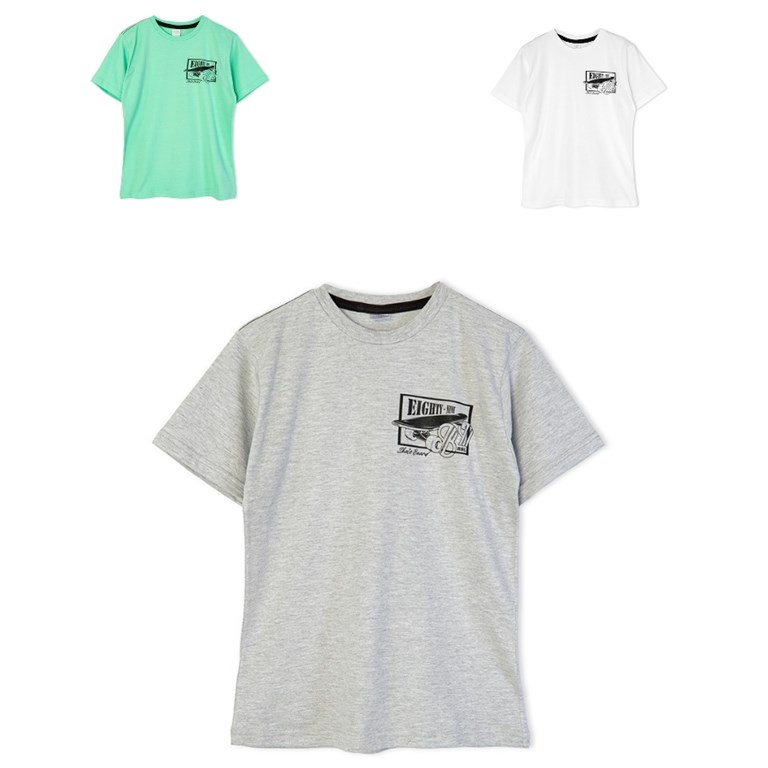 REMERA PARA NENE MANGA CORTA ESTAMPA SKATE. RUABEL