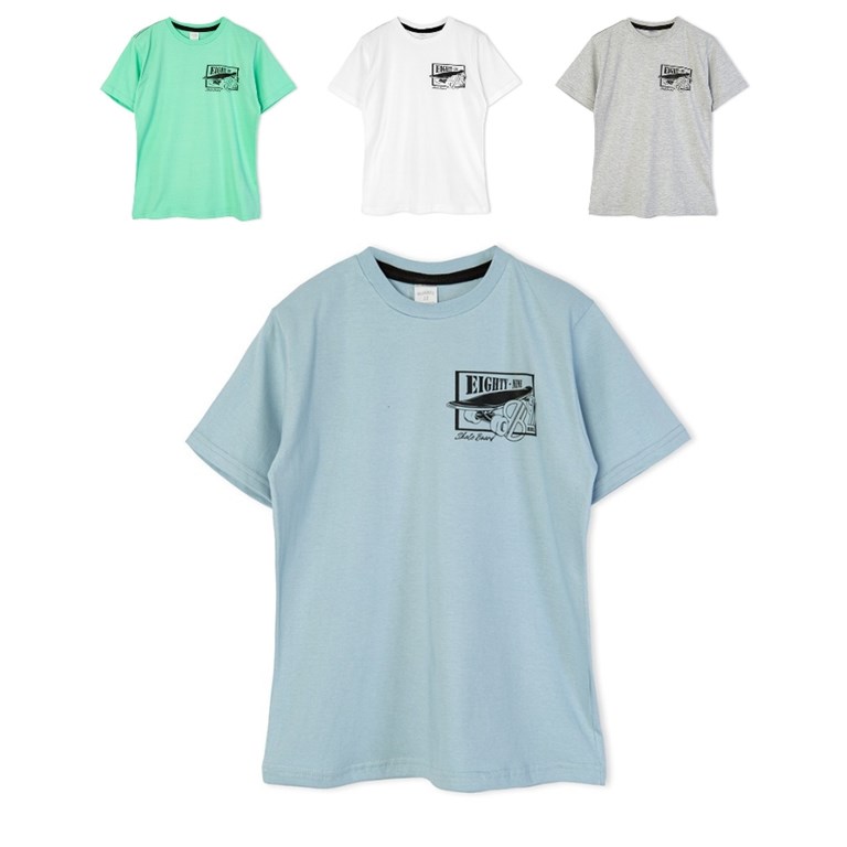 REMERA PARA NENE MANGA CORTA ESTAMPA SKATE. RUABEL