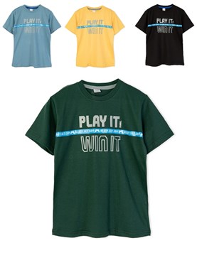 Remera manga corta para nene estampa 'Play it'. Ruabel