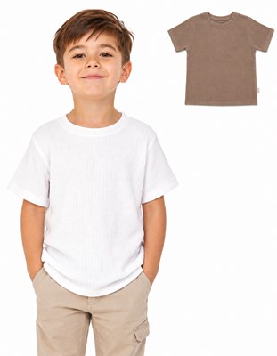 REMERA MANGA CORTA PARA NENE EN WAFFLE. RUABEL