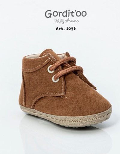 BOTINETA DESCARNE CON CORDONES BEIGE. Gorditoo.