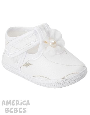 GUILLERMINA PARA BEBA BLANCA CON APLIQUE FLOR GORDITOO