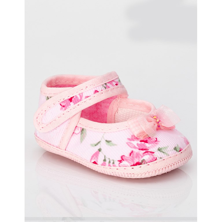 Zapatito beba estampado c/ moño. Gorditoo.