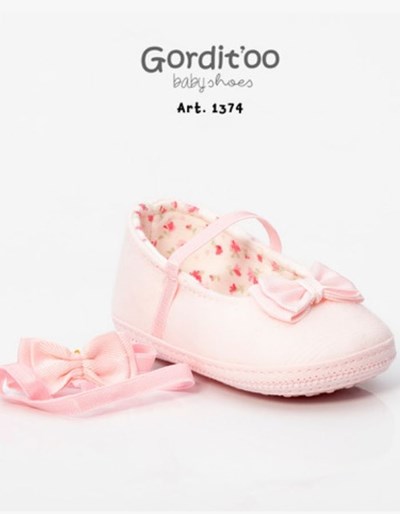 BALERINA PIMA ROSA BEBE CON DETALLE MOÑO DOBLE+VINCHA. GORDITOO.