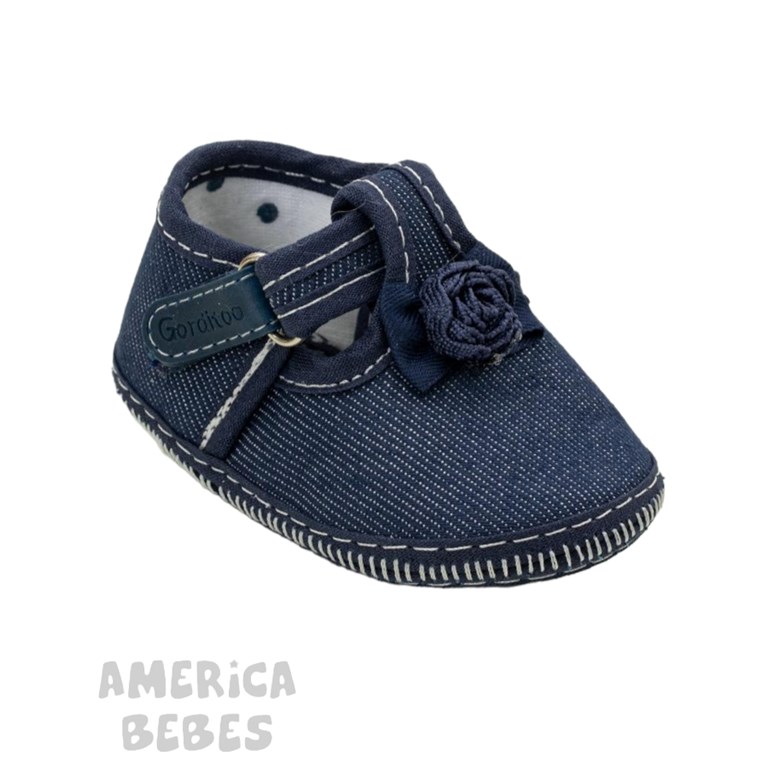 GUILERMINA CON ABROJO EN JEAN AZUL CON PIMPOLLO CROCHET GORDITOO