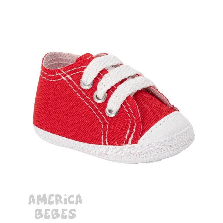 ZAPATILLAS PUNTERA LONA ROJA. CANU GORDITOO