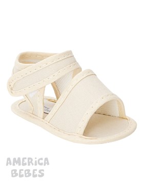 SANDALIA PARA BEBE CON ABROJO EN SARGA BEIGE GORDITOO