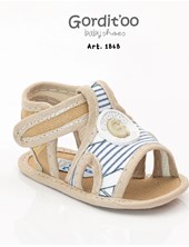 SANDALIA TREX- BARCO MIL RAYAS-BEIGE + ESCUDO. GORDITOO