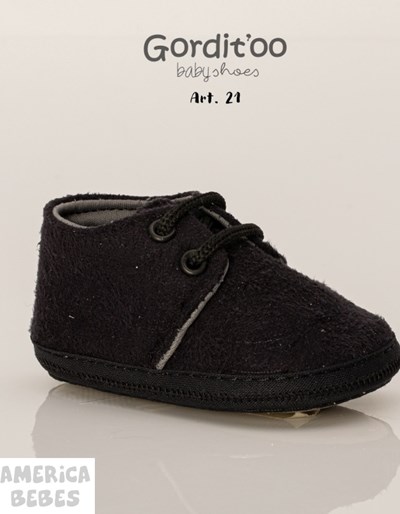 ZAPATITO MICROFIBRA NEGRO/GRIS GORDITOO