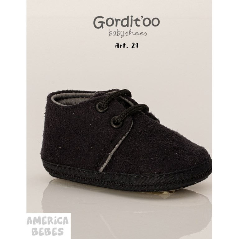 ZAPATITO MICROFIBRA NEGRO/GRIS GORDITOO