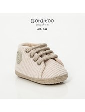 BOTINETA LANITA BEIGE CON ESCUDO. GORDITOO