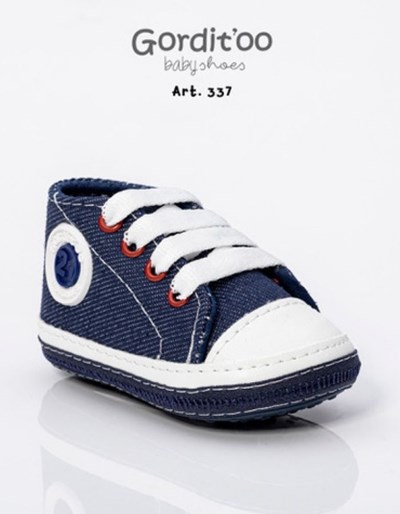 BOTINETA JEAN AZUL DETALLE EN BLANCO Y ROJO. GORDITOO