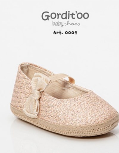 BALLERINA LUREX DORADA PARA BEBA CON MOÑO Y APLIQUE GORDITOO