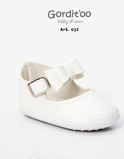 ZAPATO BEBA BLANCO CON MOÑO  GORDITOO.