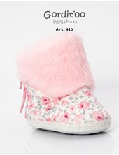 Bota media caña peluche rosa plush.Gorditoo