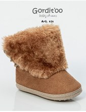 BOTA MEDIA MICROFIBRA MARRON SUELA-PIEL SUELA. GORDITOO