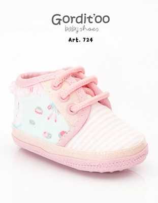 zapatilla beba puntera y cordonera rayas gorditoo