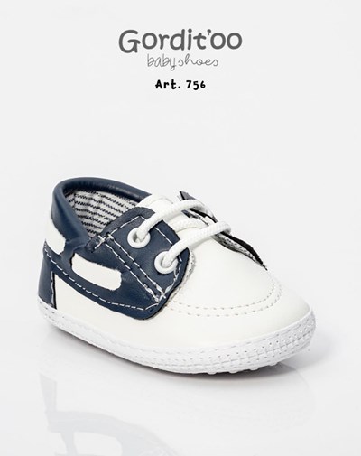 MOCASIN NAUTIK CON CORDON BLANCO-AZUL. GORDITOO.