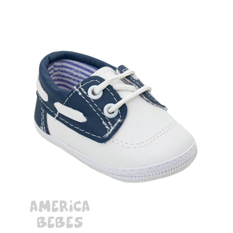 MOCASIN NAUTIK CON CORDON BLANCO-AZUL. GORDITOO.