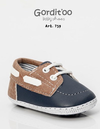 MOCASIN NAUTIK CON CORDON AZUL-MARRON GORDITOO.