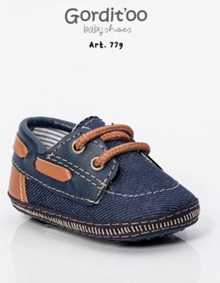MOCASIN NAUTICO PARA BEBE EN JEAN Y SUELA COMBINADA BADANA GORDITOO