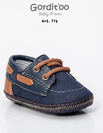 MOCASIN NAUTICO PARA BEBE EN JEAN Y SUELA COMBINADA BADANA GORDITOO