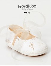 balerina liberty beige tostado con cinta organza para beba gorditoo