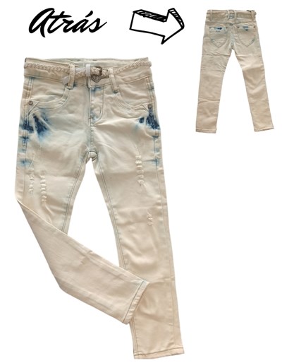 PANTALON JEAN IMPORTADO NENA DEGRADE CELESTE + REGALO: CINTURON NATURAL. (EQUIVALENCIAS DE TALLES:   - XS:6    -S:8    -M:10    -L:12    -XL:14    -XXL:16)