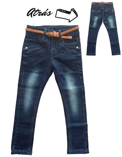 PANTALON JEAN NENA IMPORTADO AZUL LAVADO + REGALO: CINTURON TRENZADO CAMEL. (EQUIVALENCIAS DE TALLES:   - XS:6    -S:8    -M:10    -L:12    -XL:14    -XXL:16)