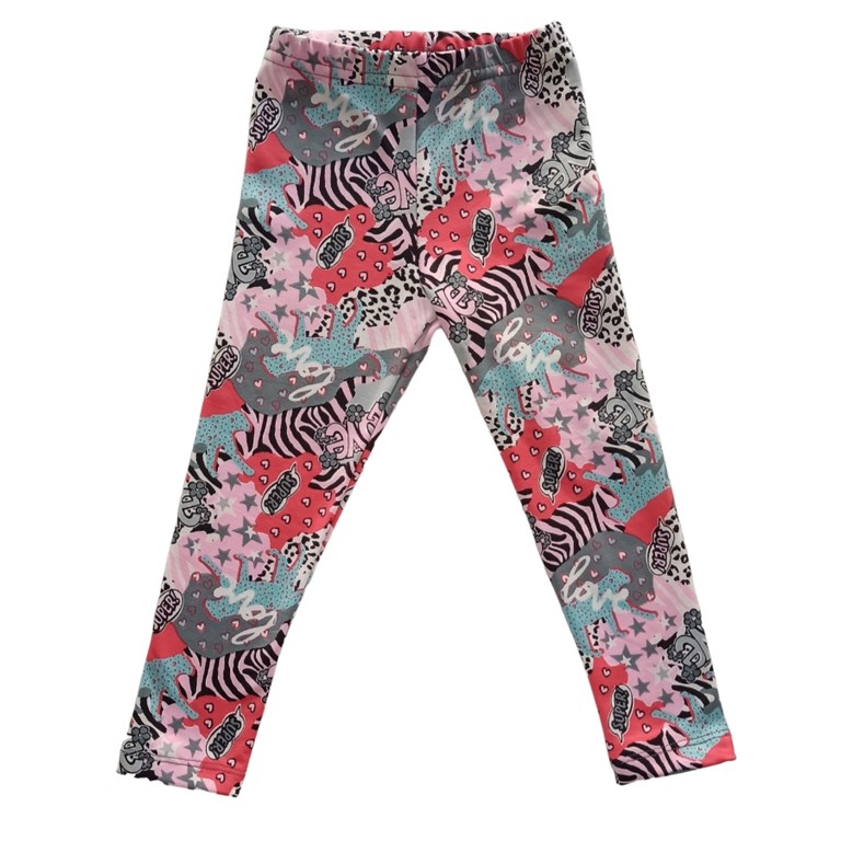 CALZA PARA BEBA TERMICA FRISADA ESTAMPADA LOVE ANIMAL PRINT LABENDEL