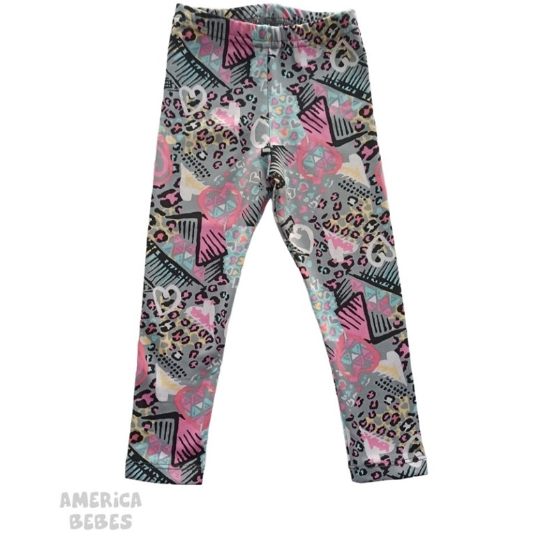 CALZA PARA BEBA TERMICA FRISADA ESTAMPADA CORAZONES ANIMAL PRINT LABENDEL
