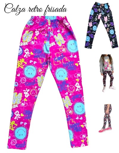 Calza niña FRISADA PREMIUM 'ESTAMPA: EMOJI COOL'. Varios colores. Labendel