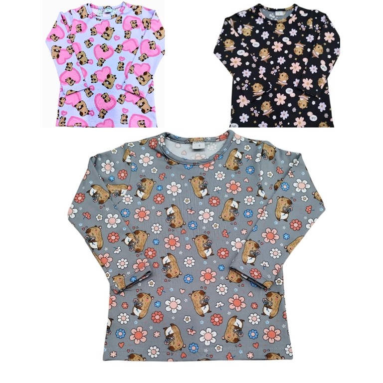 REMERA CAPYBARA FRISADA TIPO CAMISETA MANGA LARGA. LABENDEL
