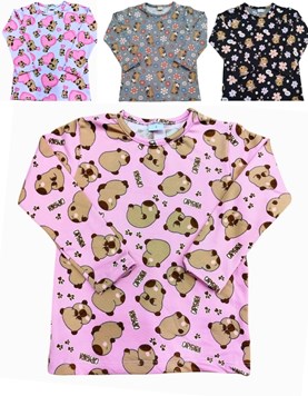 REMERA CAPYBARA FRISADA TIPO CAMISETA MANGA LARGA. LABENDEL