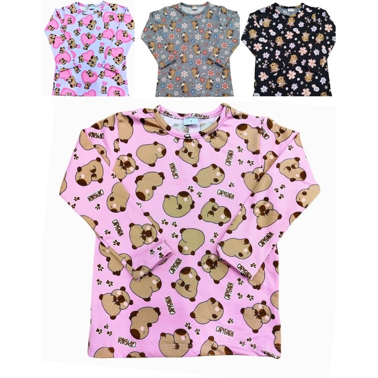 REMERA CAPYBARA FRISADA TIPO CAMISETA MANGA LARGA. LABENDEL