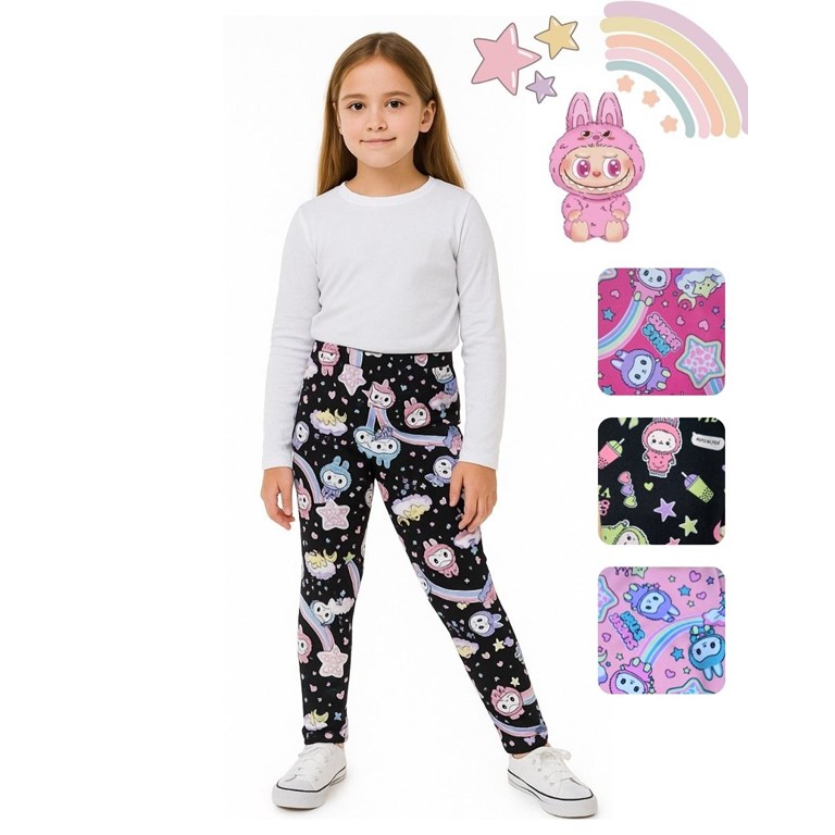 CALZA NIÑA FRISADA ESTAMPADA 'LA BUBU'. LABENDEL