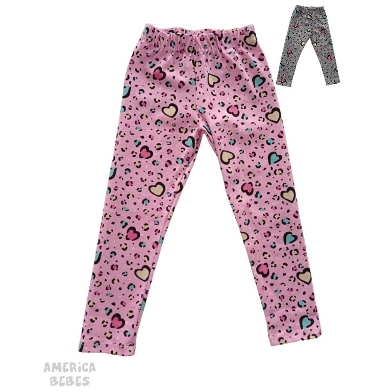 CALZA LARGA PARA BEBA ALGODON CON LYCRA ESTAMPADA CORAZONES LABENDEL