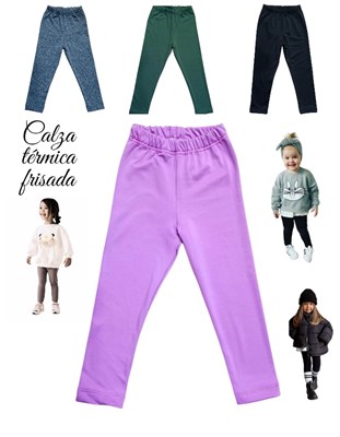 CALZA TERMICA FRISADA BEBA. COLORES: NEGRA-GRIS-AZUL-VERDE OLIVA-ROSA VIEJO. LABENDEL