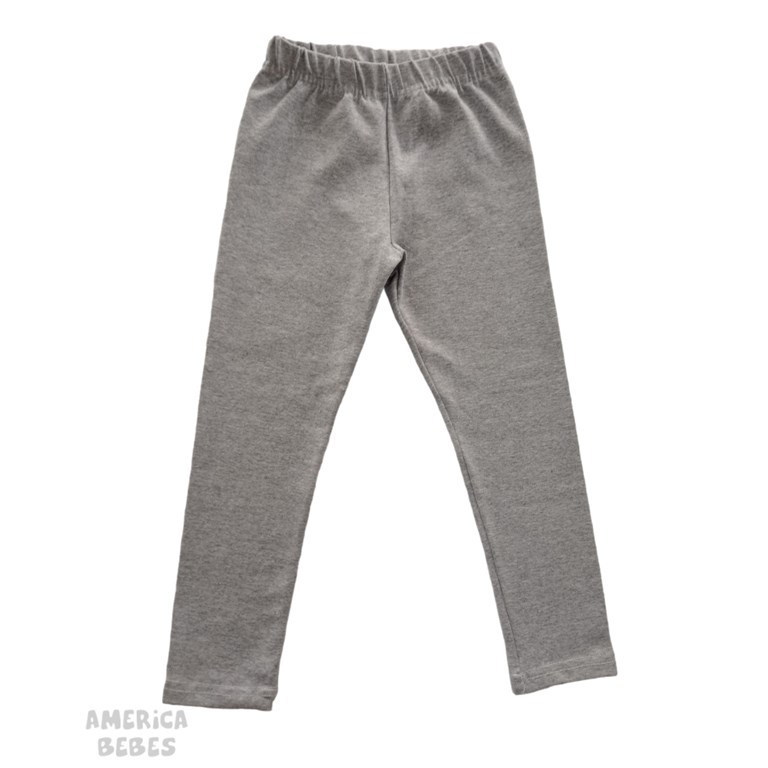 CALZA PARA NENA LARGA LISA GRIS ALGODON Y LYCRA LABENDEL