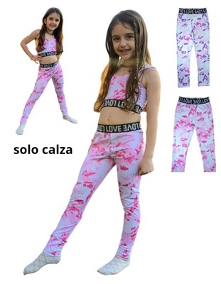 CALZA BATIK CON ELASTICO EN CINTURA LOVE. COLORES: LILA-CORAL. LABENDEL