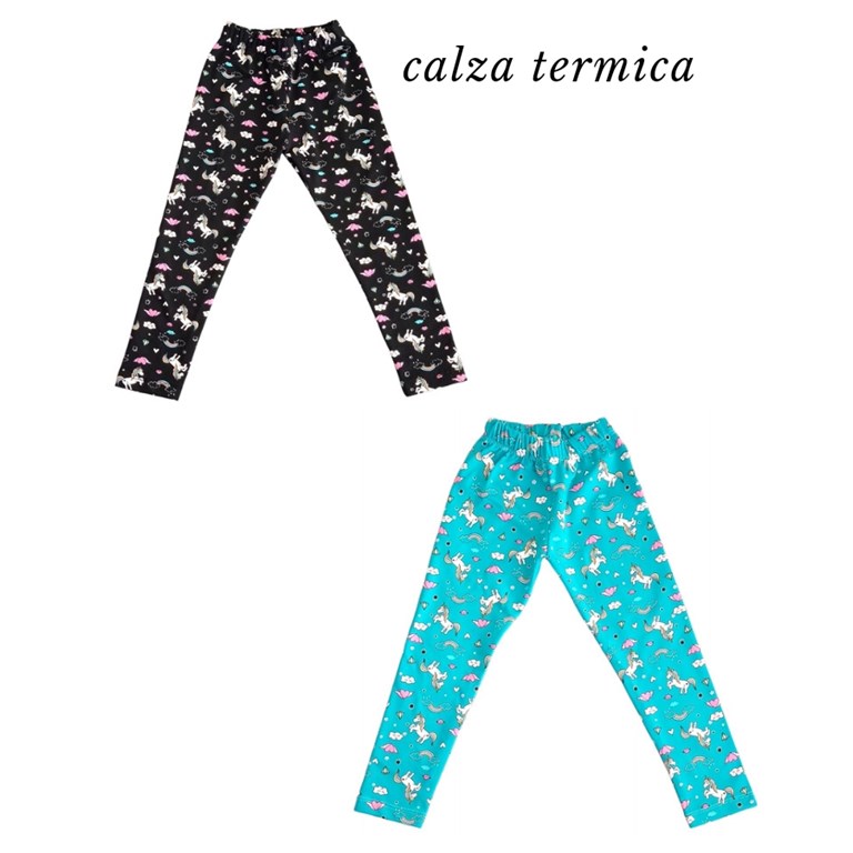 CALZA FRIZADA TERMICA ESTAMPA UNICORNIO NENA.  LABENDEL