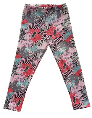CALZA PARA NENA TERMICA FRISADA ESTAMPADA LOVE ANIMAL PRINT LABENDEL