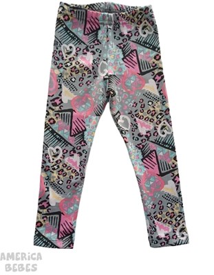 CALZA PARA NENA TERMICA FRISADA ESTAMPADA CORAZON  ANIMAL PRINT LABENDEL