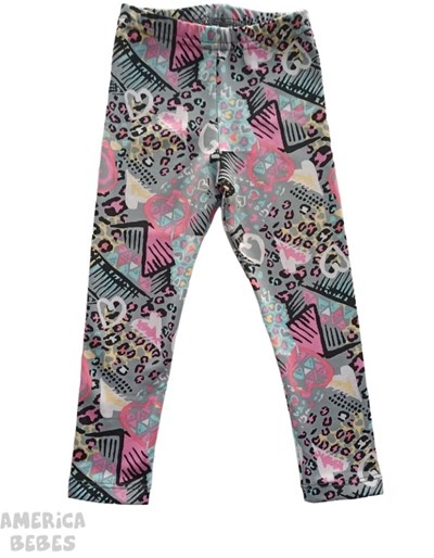 CALZA PARA NENA TERMICA FRISADA ESTAMPADA CORAZON  ANIMAL PRINT LABENDEL