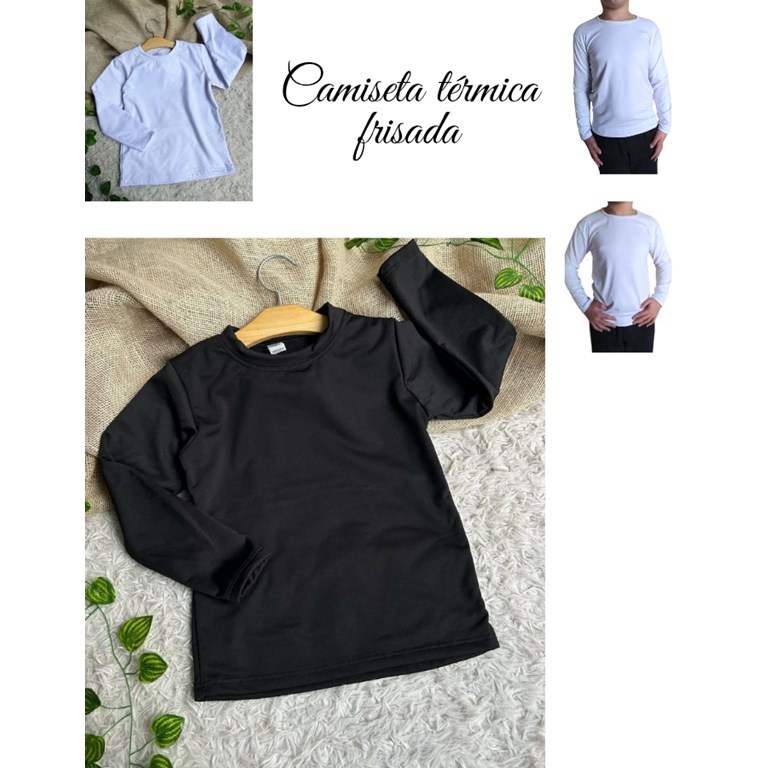 PROMO! Camiseta termica frisada calidad premium. Para nena o varon. Colores: Blanco - Negro - Azul marino. Labendel