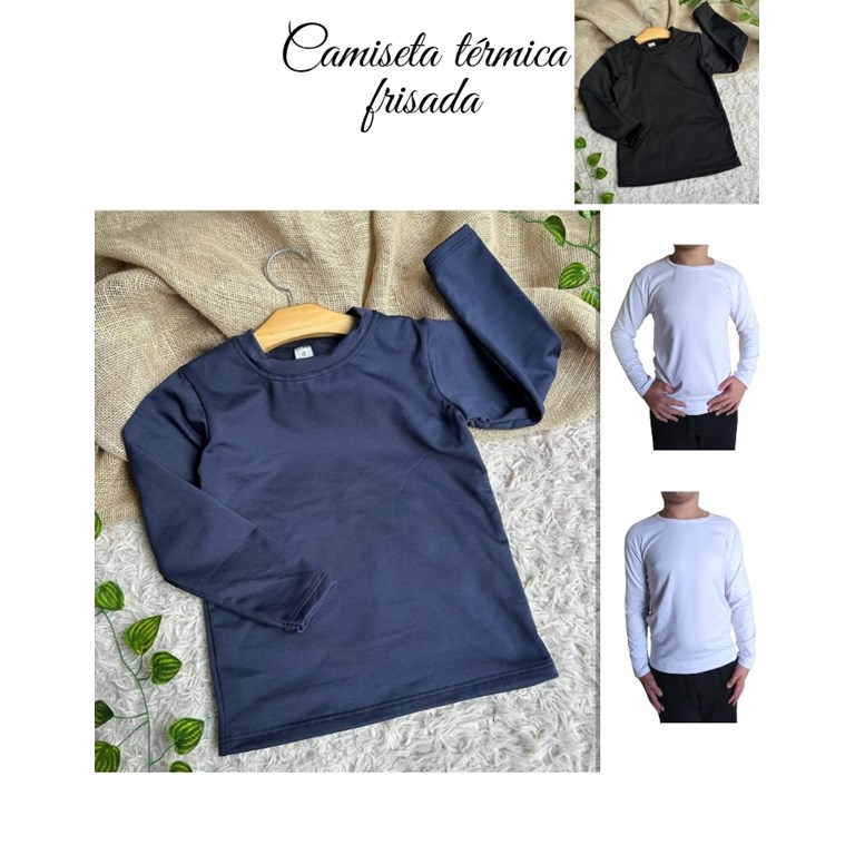 PROMO! Camiseta termica frisada calidad premium. Para nena o varon. Colores: Blanco - Negro - Azul marino. Labendel